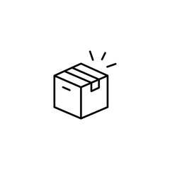Box line icon. Simple outline style. Package, delivery, parcel, shipping, storage, cardboard, closed carton, pack concept. Vector illustration isolated.