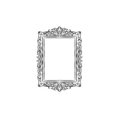 Hand drawing antique picture frame