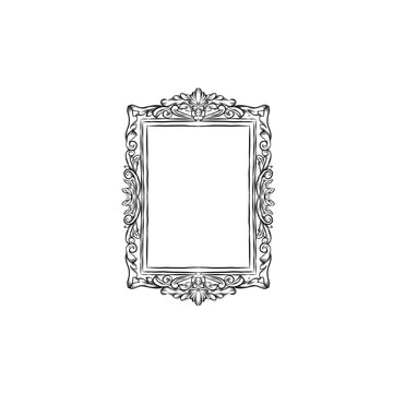 Hand drawing antique picture frame