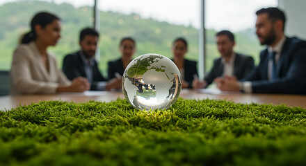 Global Business Meeting, Sustainable Strategy, Eco-Friendly Office