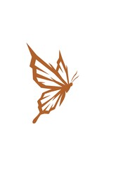 Rustic Brown Butterfly: Elegant Line Art Design