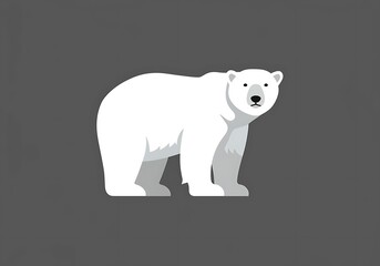 Naklejka premium Serene Polar Bear: Minimalist Vector Art