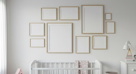 Golden-Framed Memories: A Nursery's Blank Canvas Awaits