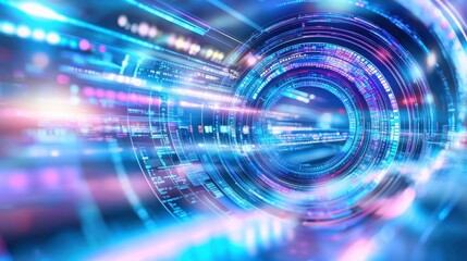 Obraz premium Abstract Technology Background: Futuristic Data Flow and Artificial Intelligence Concept.