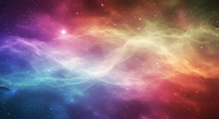 Colorful space nebula with glowing stars and misty light in a beautiful abstract galaxy scene