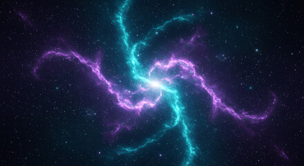 Colorful space nebula with glowing stars and misty light in a beautiful abstract galaxy scene