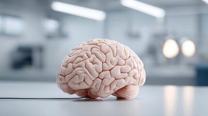 Human Brain Connected to Technology. Artificial Intelligence and Cognitive Enhancement concept.