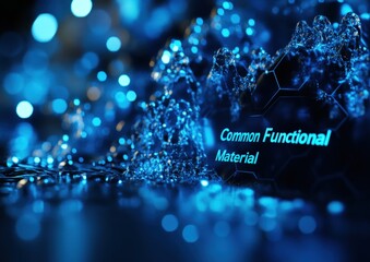 Abstract blue 3D model, showing materials