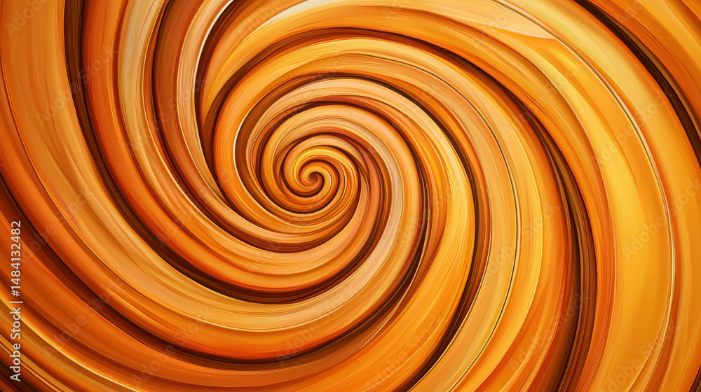 Aufkleber abstract swirling pattern in warm orange hues creating dynamic visual flow and movement