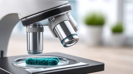 Obraz premium Microscope Analysis of Bacteria Culture in Laboratory for Scientific Research and Development