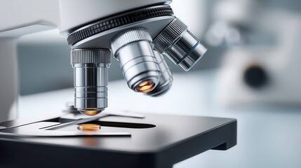 Microscope Close-up: Scientific Research, Laboratory Analysis, Medical Technology