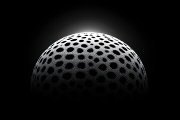Abstract Sphere  Black and White Polkadot Texture  3D Render  Seamless Pattern