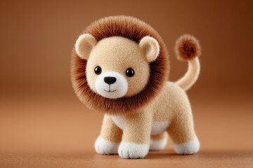 Adorable Cartoon Lion Cub  Cute Baby Animal Toy  Safari Theme  Kids Birthday