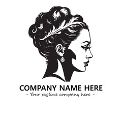 Head of queen logo company design vector illustration