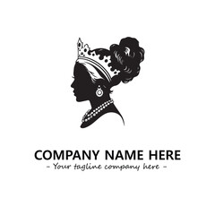 Head of queen logo company design vector illustration