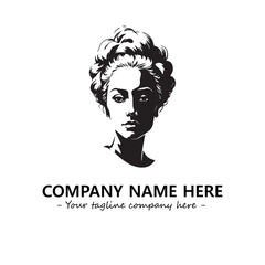 Head of queen logo company design vector illustration