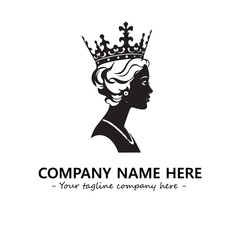 Head of queen logo company design vector illustration