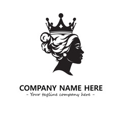 Head of queen logo company design vector illustration