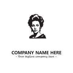 Head of queen logo company design vector illustration