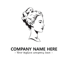 Head of queen logo company design vector illustration