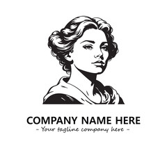 Head of queen logo company design vector illustration