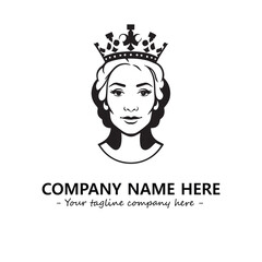 Head of queen logo company design vector illustration