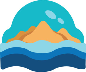 vector illustration of a sea landscape