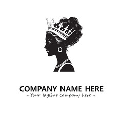 Head of queen logo company design vector illustration