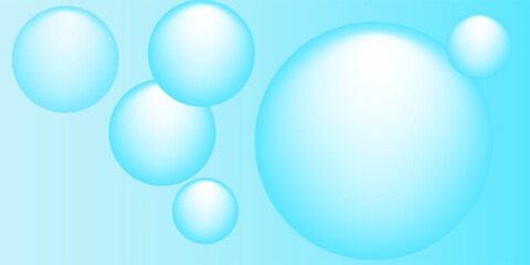 Minimalist banner background, pastel colorful, Light Blue gradations. bubble Circle effect style, abstract background. Vector Illustration