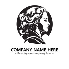 Head of queen logo company design vector illustration