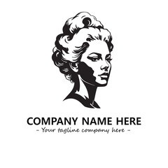 Head of queen logo company design vector illustration