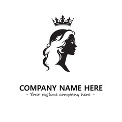 Head of queen logo company design vector illustration