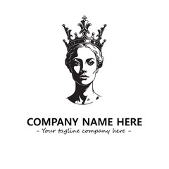 Head of queen logo company design vector illustration