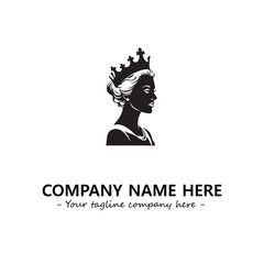 Head of queen logo company design vector illustration
