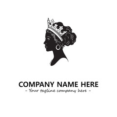 Head of queen logo company design vector illustration