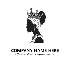 Head of queen logo company design vector illustration