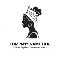 Head of queen logo company design vector illustration