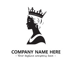 Head of queen logo company design vector illustration