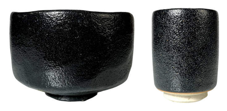 Studio product photography artisan black ceramics and traditional craftsmanship close-up