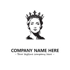Head of queen logo company design vector illustration