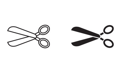 scissors cutting tools and equipment icon vector