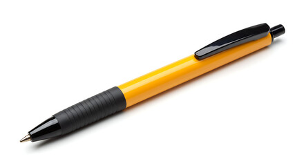 Naklejka premium Yellow Ballpoint Pen, Office Supply, Writing Utensil