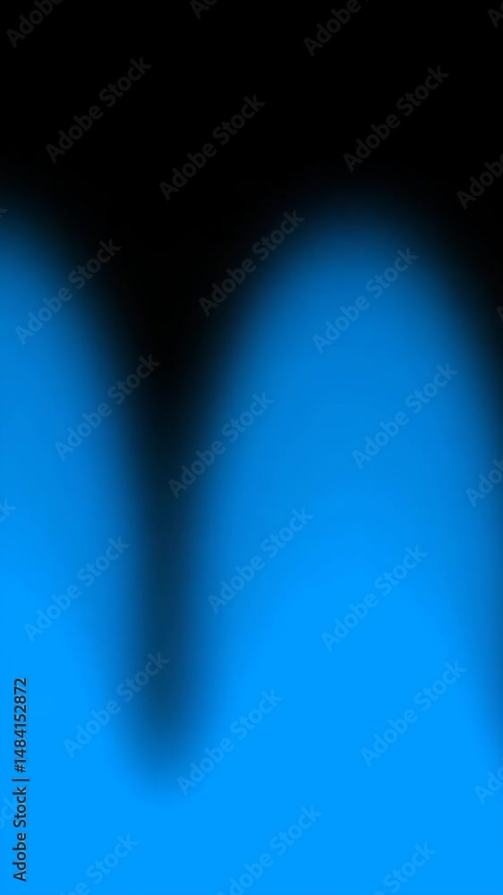 Poster abstract blue shape: a smooth, gradient of blue forms a fluid, abstract shape against a black backgr