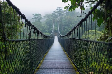 Obraz premium suspension bridge in the forest
