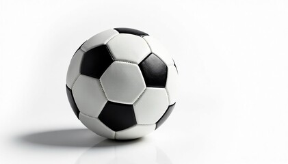 Fototapeta premium Close-up of football, pristine white background, competition, field, simple