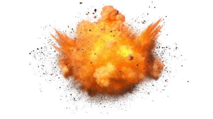 Dynamic Explosion Burst Isolated on White Background