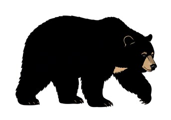 Fototapeta premium Majestic Black Bear: Silhouette Illustration