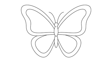 Naklejka premium Elegant Line Art Butterfly: Simple Beauty