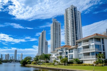 high rise building with river view