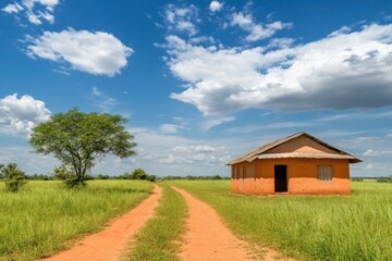 Obraz premium rural landscape with house